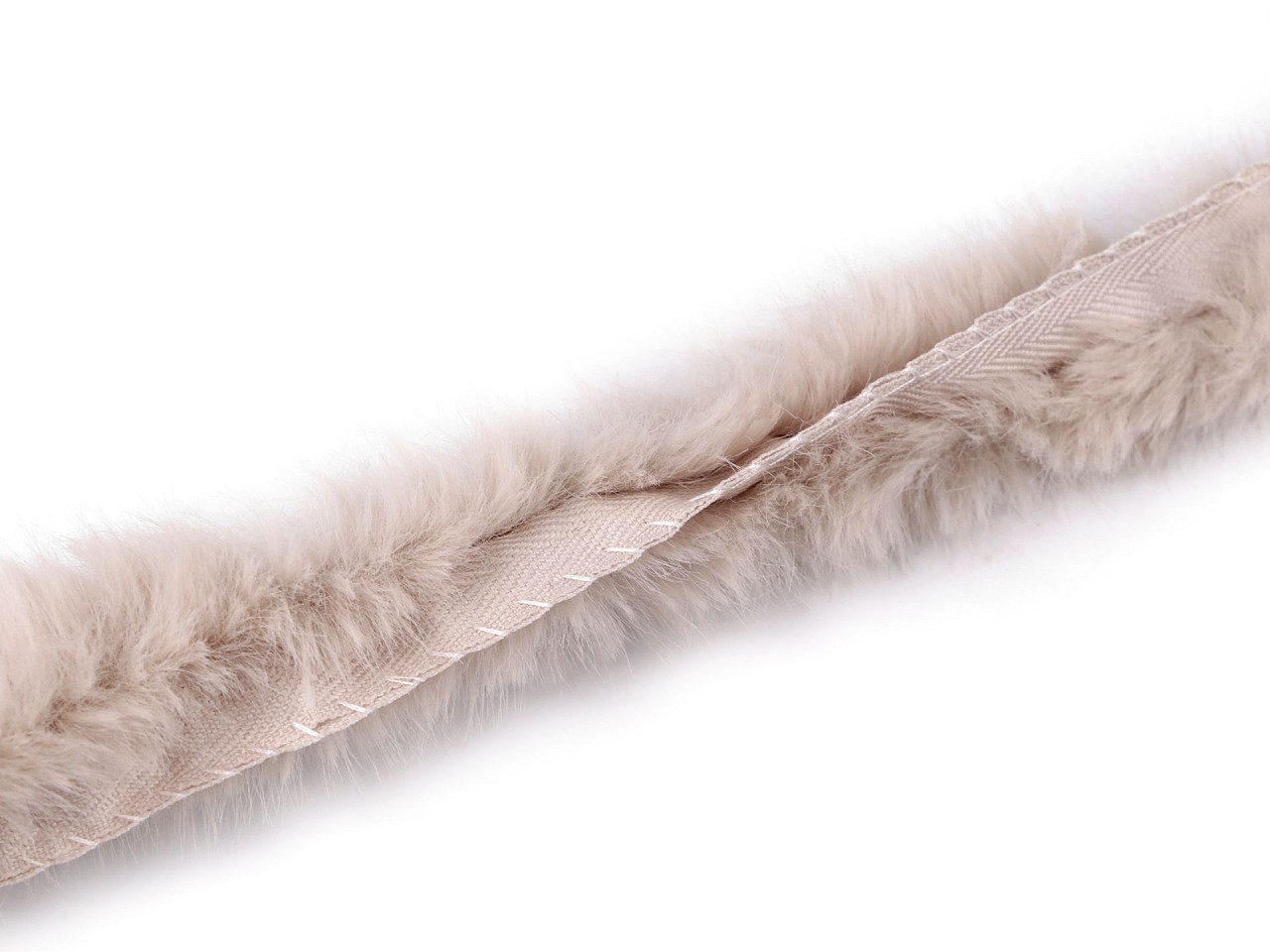 Bordura / vipusca din blana artificiala, latime 2 cm - Roz deschis (1 Metru)