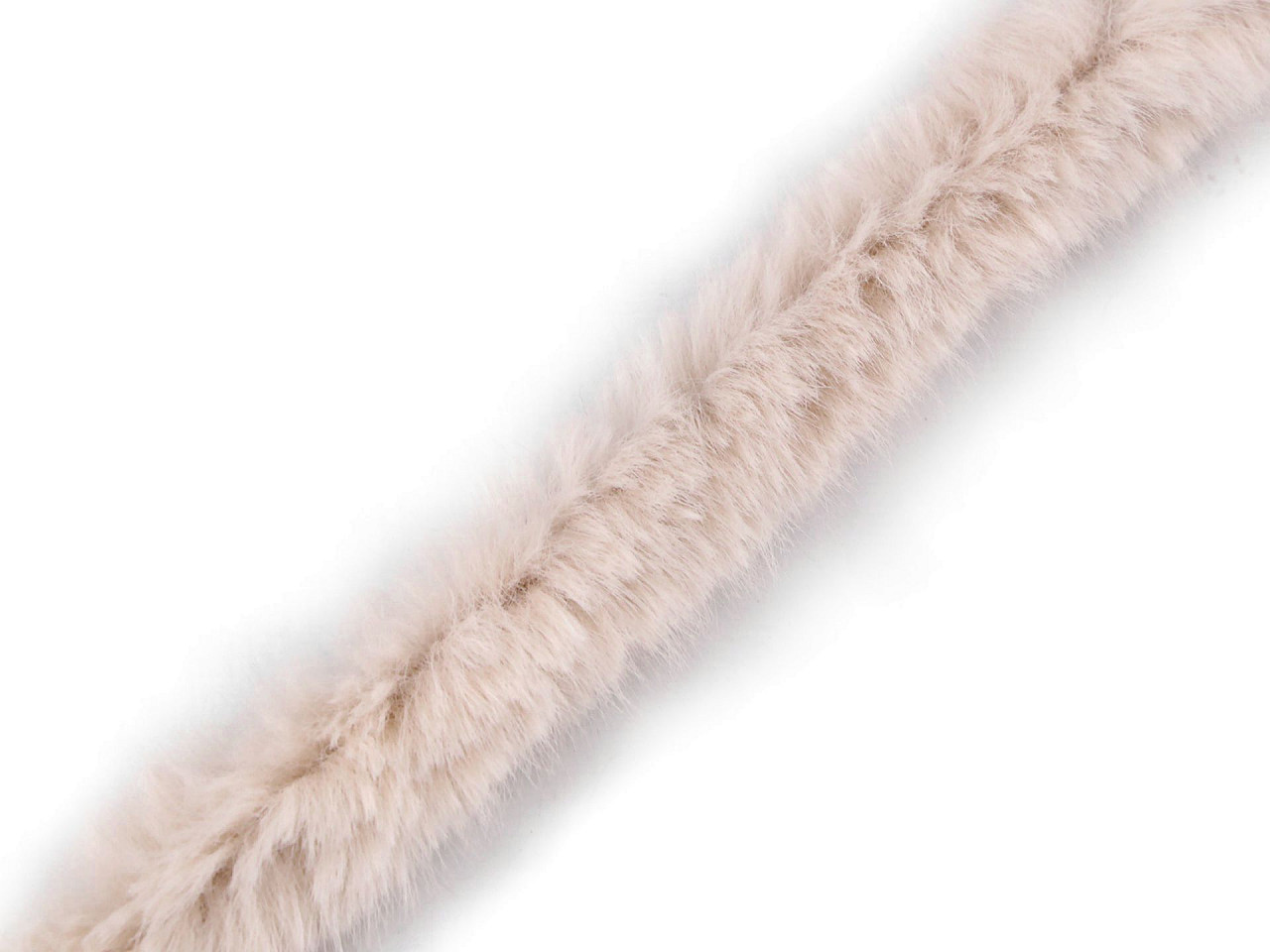 Bordura / vipusca din blana artificiala, latime 2 cm - Roz deschis (1 Metru)