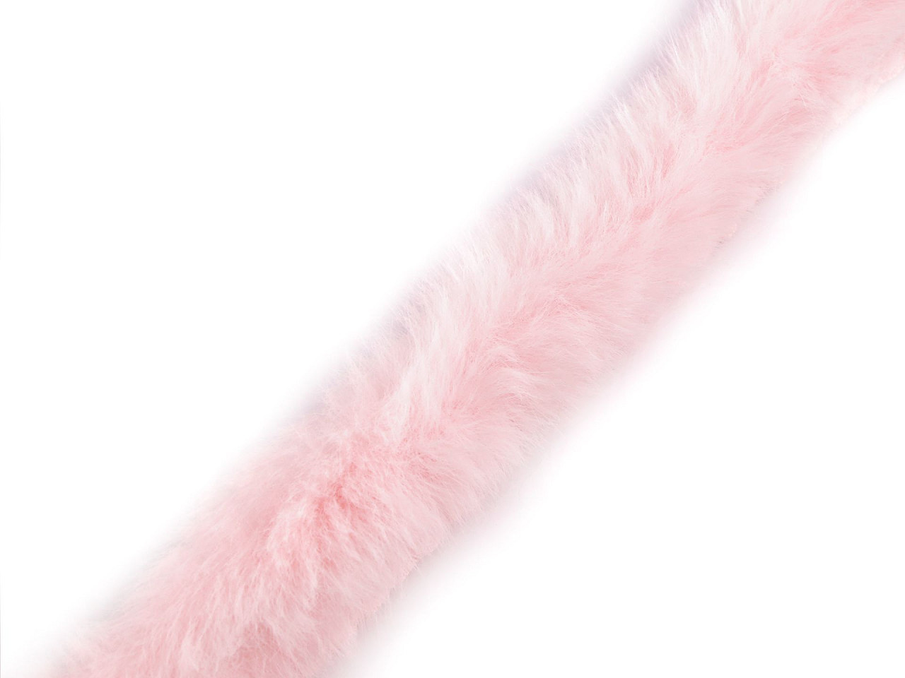 Bordura / vipusca din blana artificiala, latime 2 cm - Roz deschis (1 Metru)