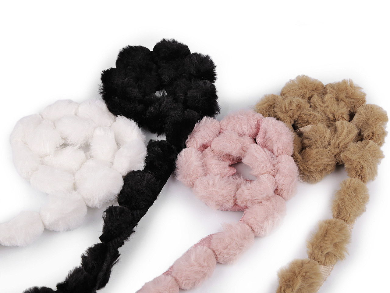 Bordura / vipusca din blana artificiala, latime 3 cm - Off white (1 Metru)