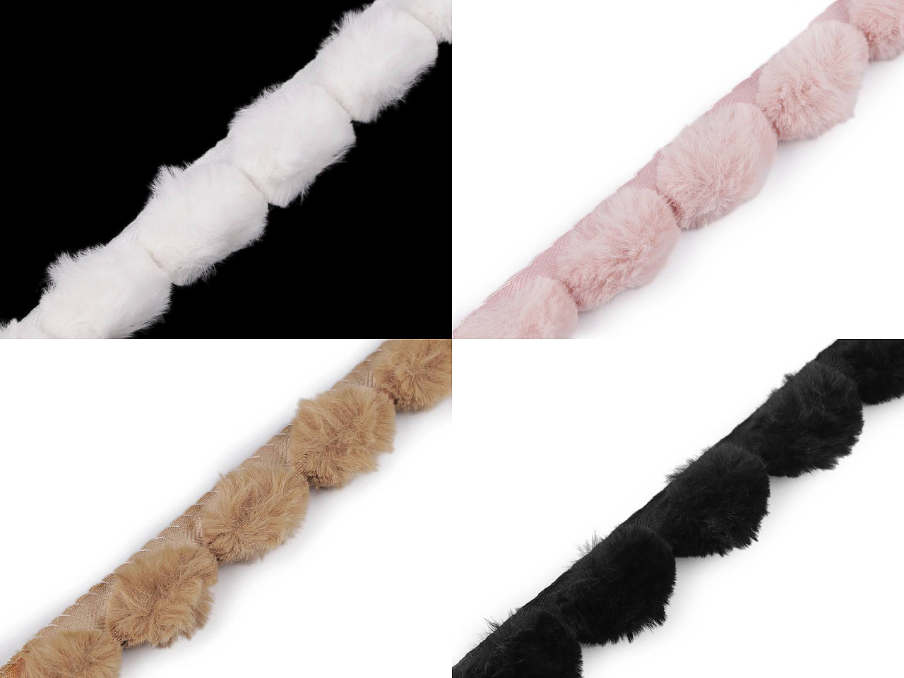 Bordura / vipusca din blana artificiala, latime 3 cm - Off white (1 Metru)