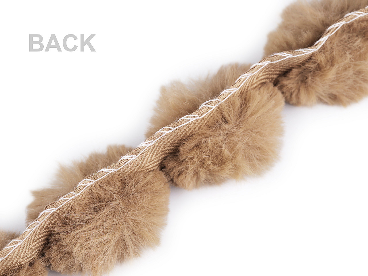 Bordura / vipusca din blana artificiala, latime 3 cm - Off white (1 Metru)