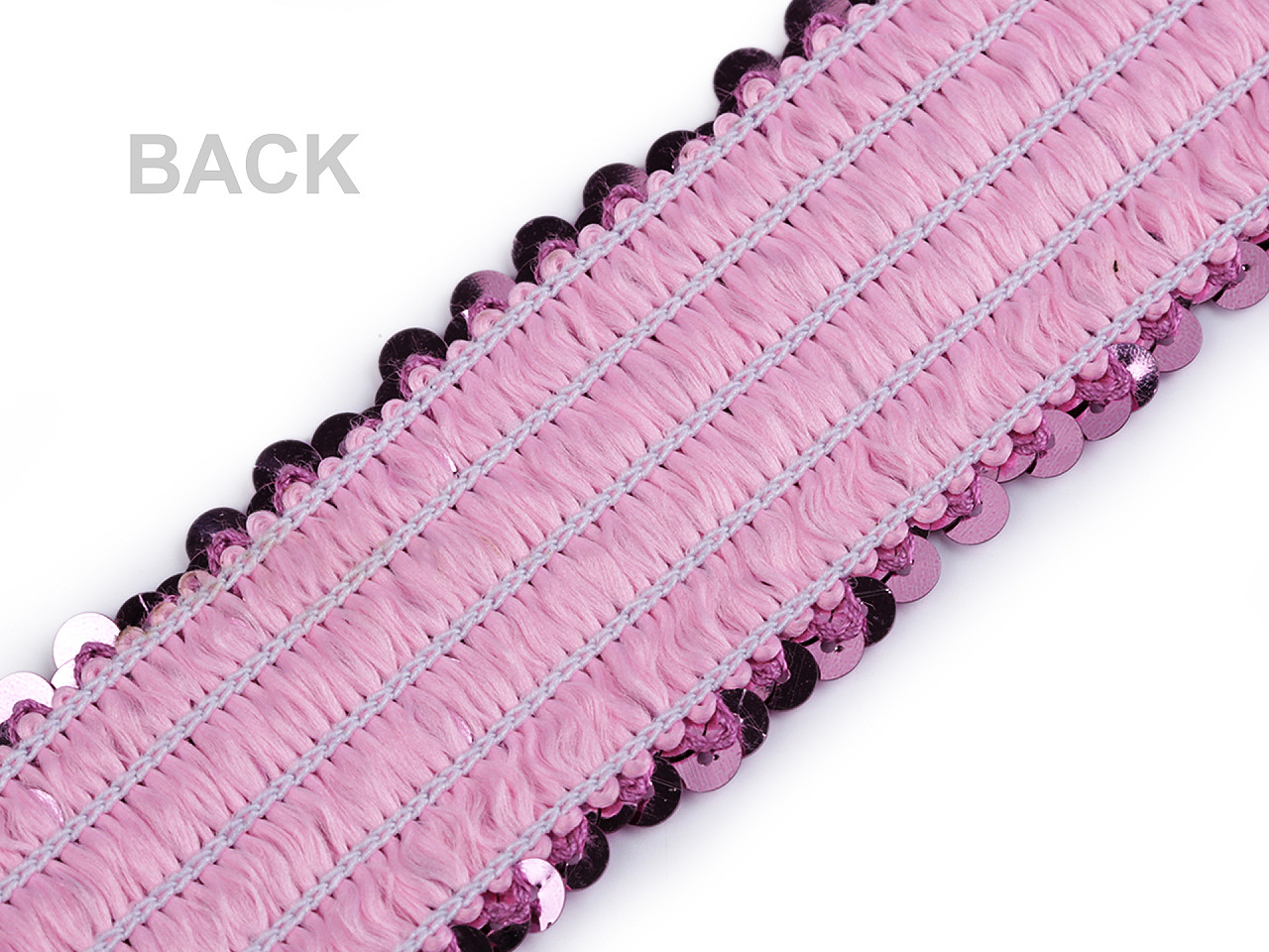 Galon elastic cu paiete 45 mm - Roz deschis (1 Metru)