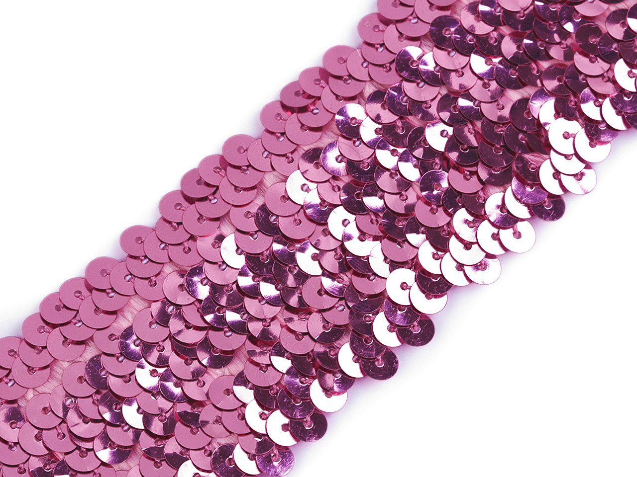 Galon elastic cu paiete 45 mm - Roz deschis (1 Metru)
