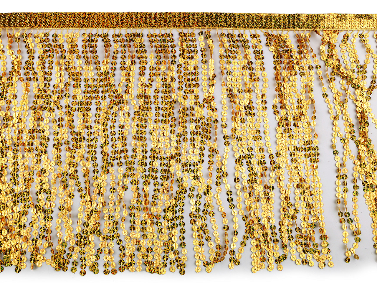 Franjuri cu paiete holografice, latime 30 cm - Argintiu (1 Metru)