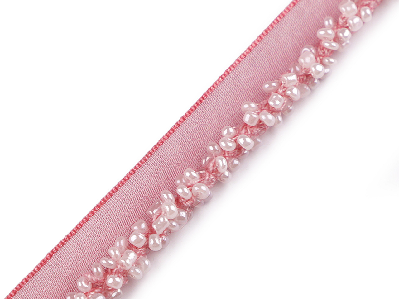 Paspoal / vipușcă cu mărgele 15 mm - Roz pudrat (1 Metru)