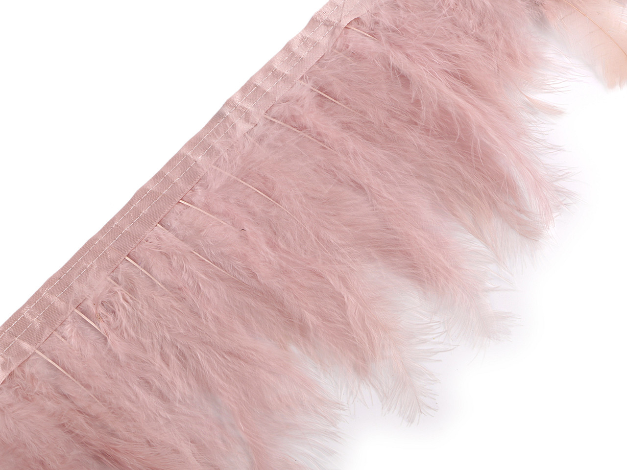 Bandă din pene de curcan, latime 9-12 cm - Off white (2 Metri)