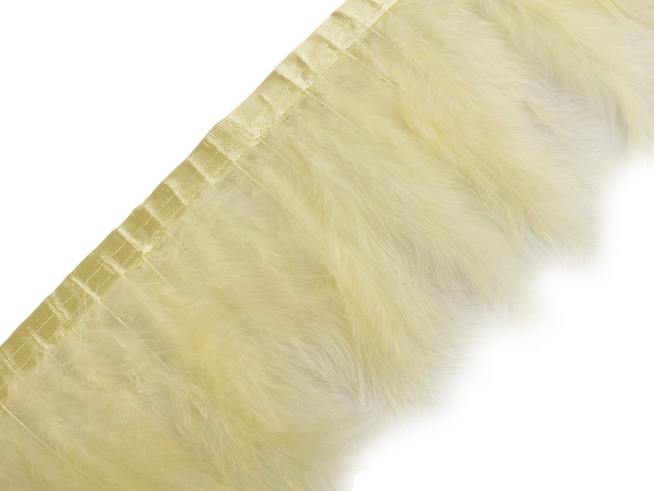 Bandă din pene de curcan, latime 9-12 cm - Off white (2 Metri)