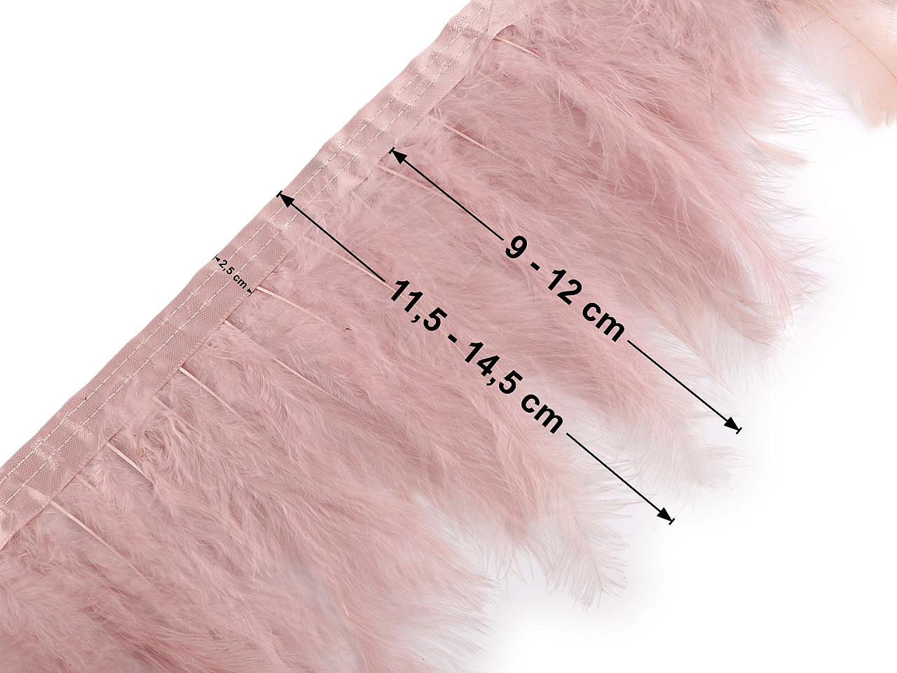 Bandă din pene de curcan, latime 9-12 cm - Off white (2 Metri)