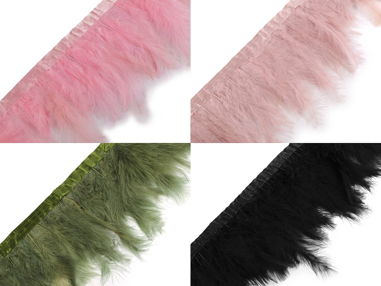 Bandă din pene de curcan, latime 9-12 cm - Off white (2 Metri)