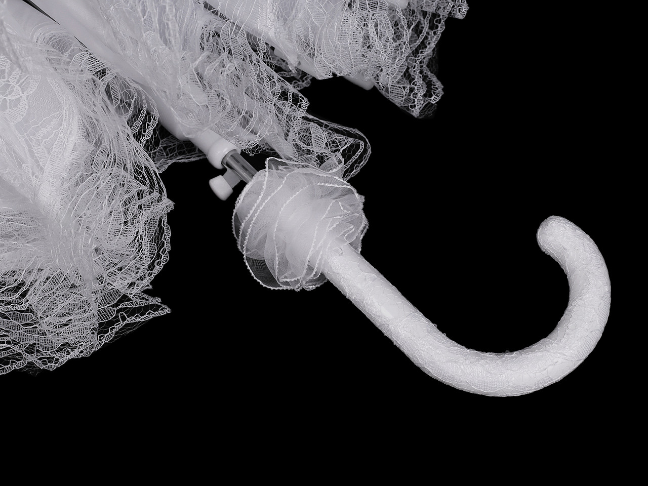 Umbrela de nunta din dantela - Alb (1 Bucată)