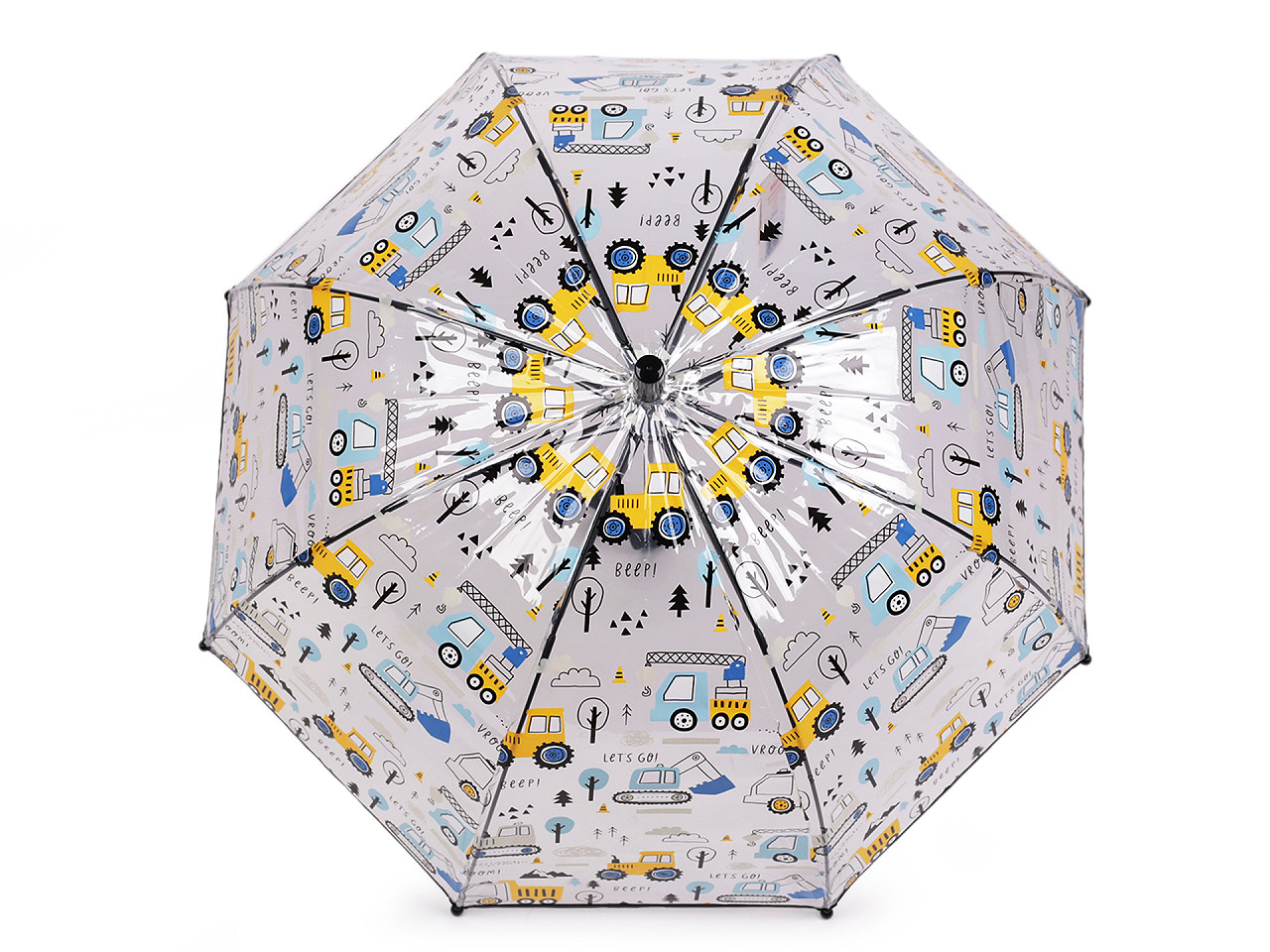 Umbrelă transparentă copii - Galben (1 Bucată)