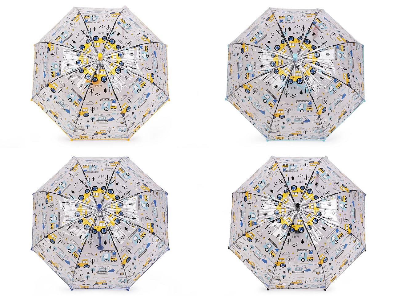 Umbrelă transparentă copii - Galben (1 Bucată)