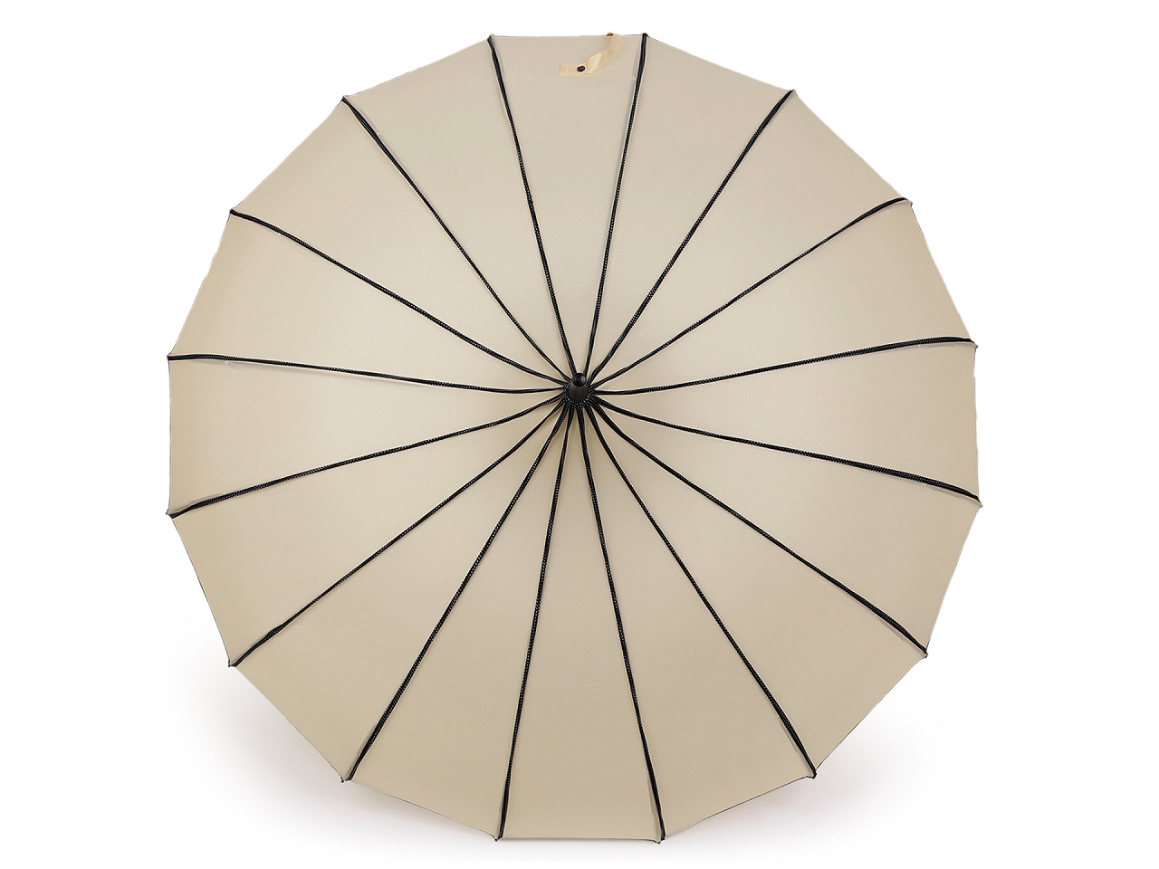 Umbrela dama cu maner din piele - Alb-negru (1 Bucată)