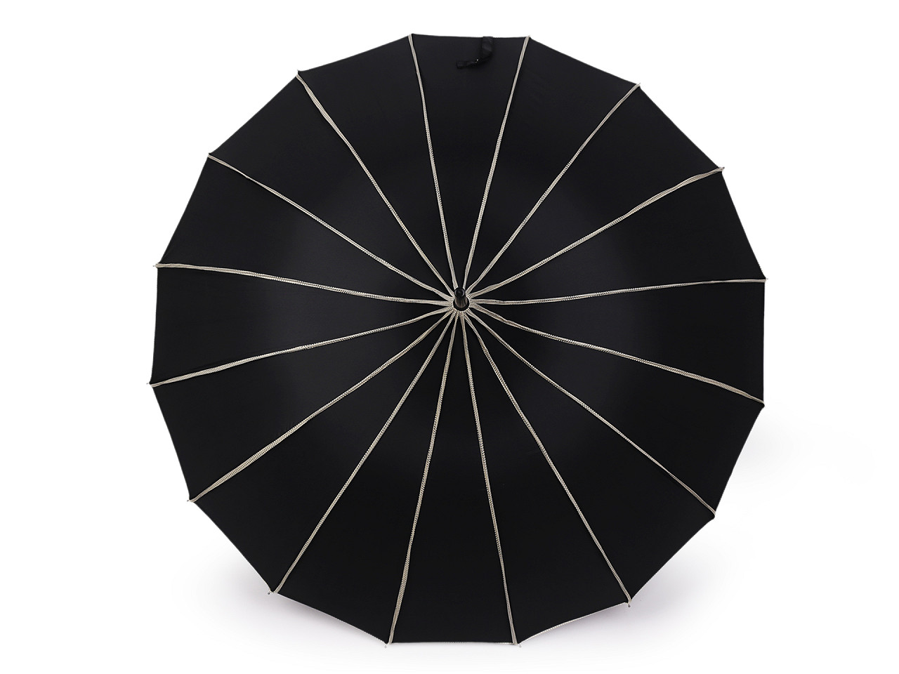 Umbrela dama cu maner din piele - Alb-negru (1 Bucată)