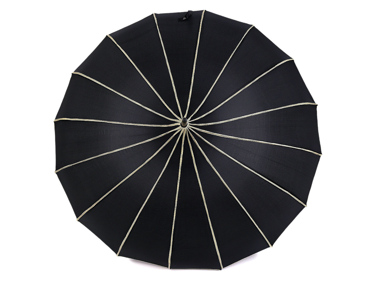 Umbrela dama cu maner din piele - Alb-negru (1 Bucată)