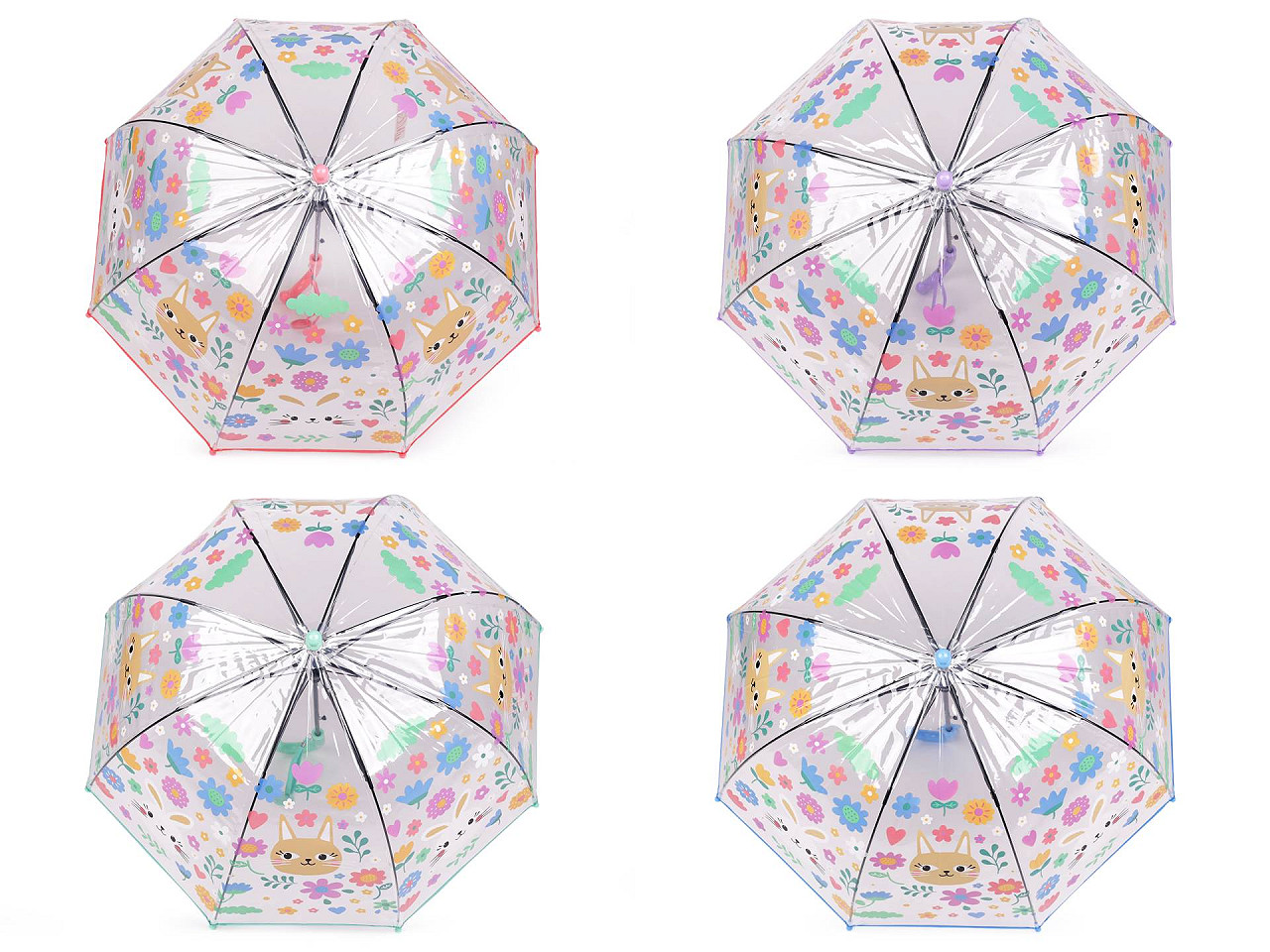 Umbrela transparenta pentru copii - Mov deschis (1 Bucată)