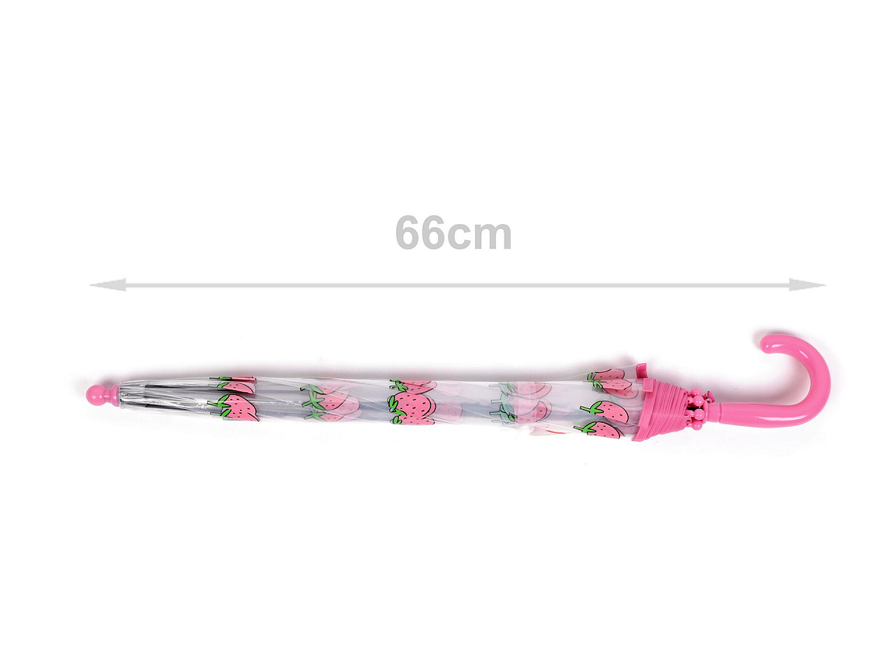 Umbrelă transparentă pop-up pentru copii, căpșuni - Verde (1 Bucată)