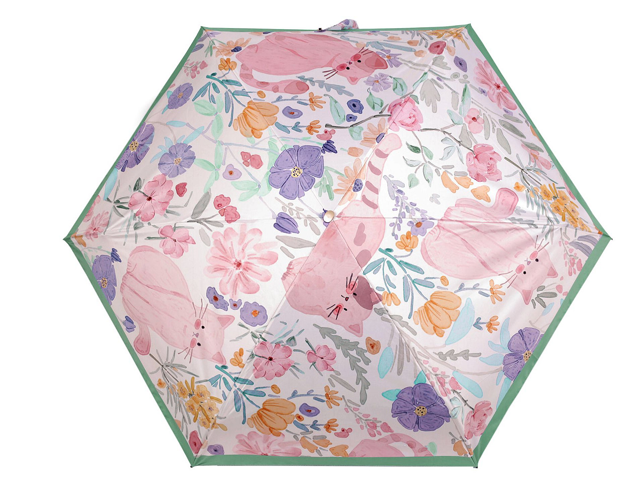 Umbrelă pliabilă mini pentru femei - Roz pudrat (1 Bucată)