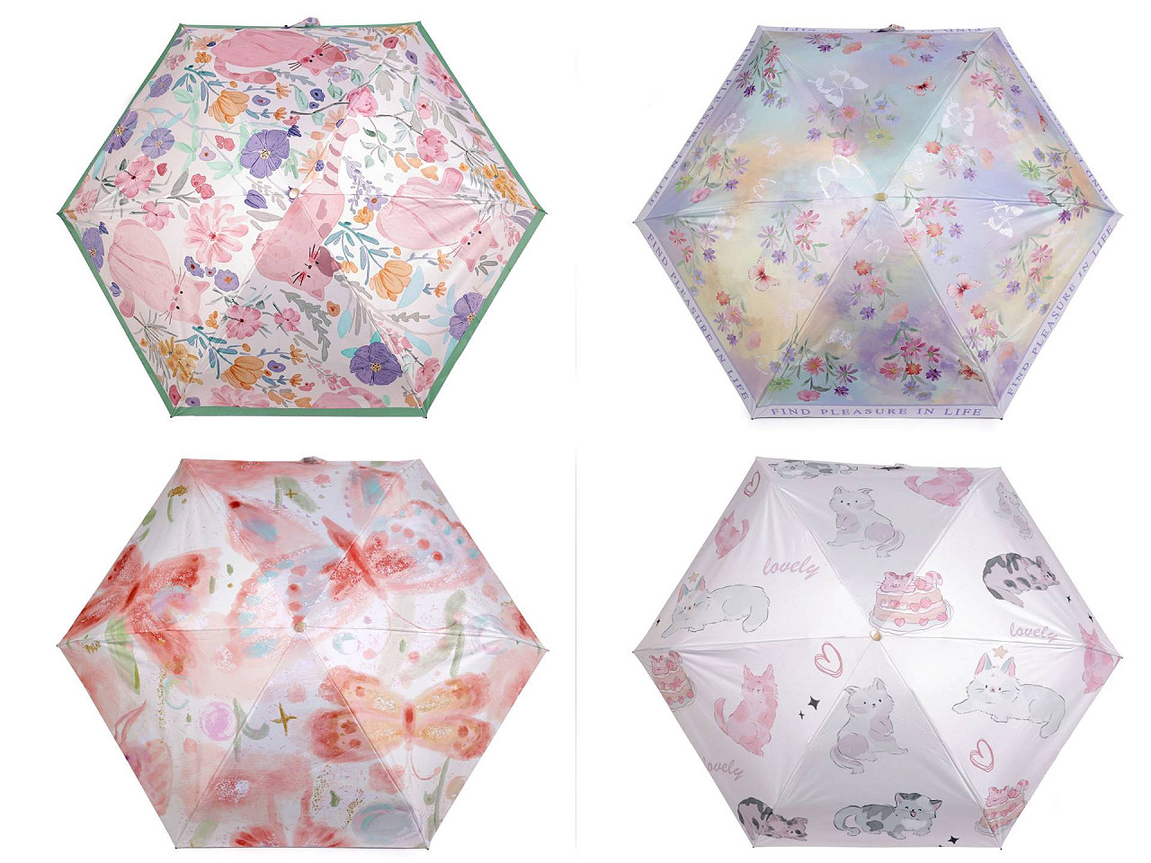 Umbrelă pliabilă mini pentru femei - Roz pudrat (1 Bucată)