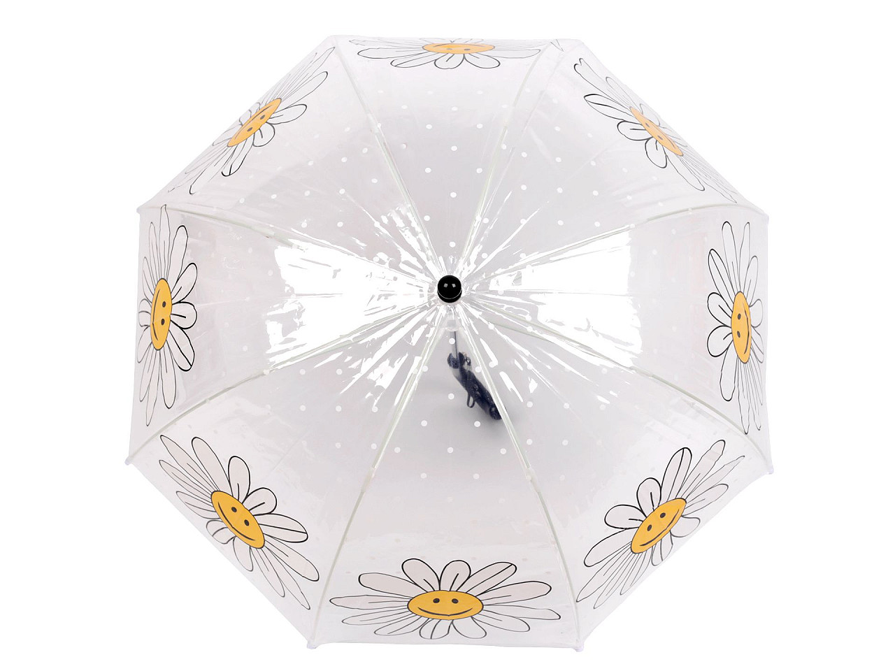 Umbrelă transparentă pentru fete cu flori - Transparent (1 Bucată)