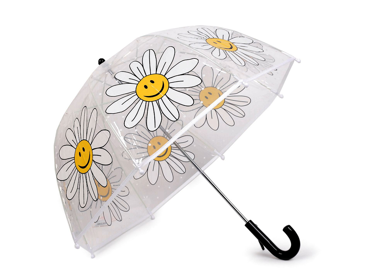 Umbrelă transparentă pentru fete cu flori - Transparent (1 Bucată)