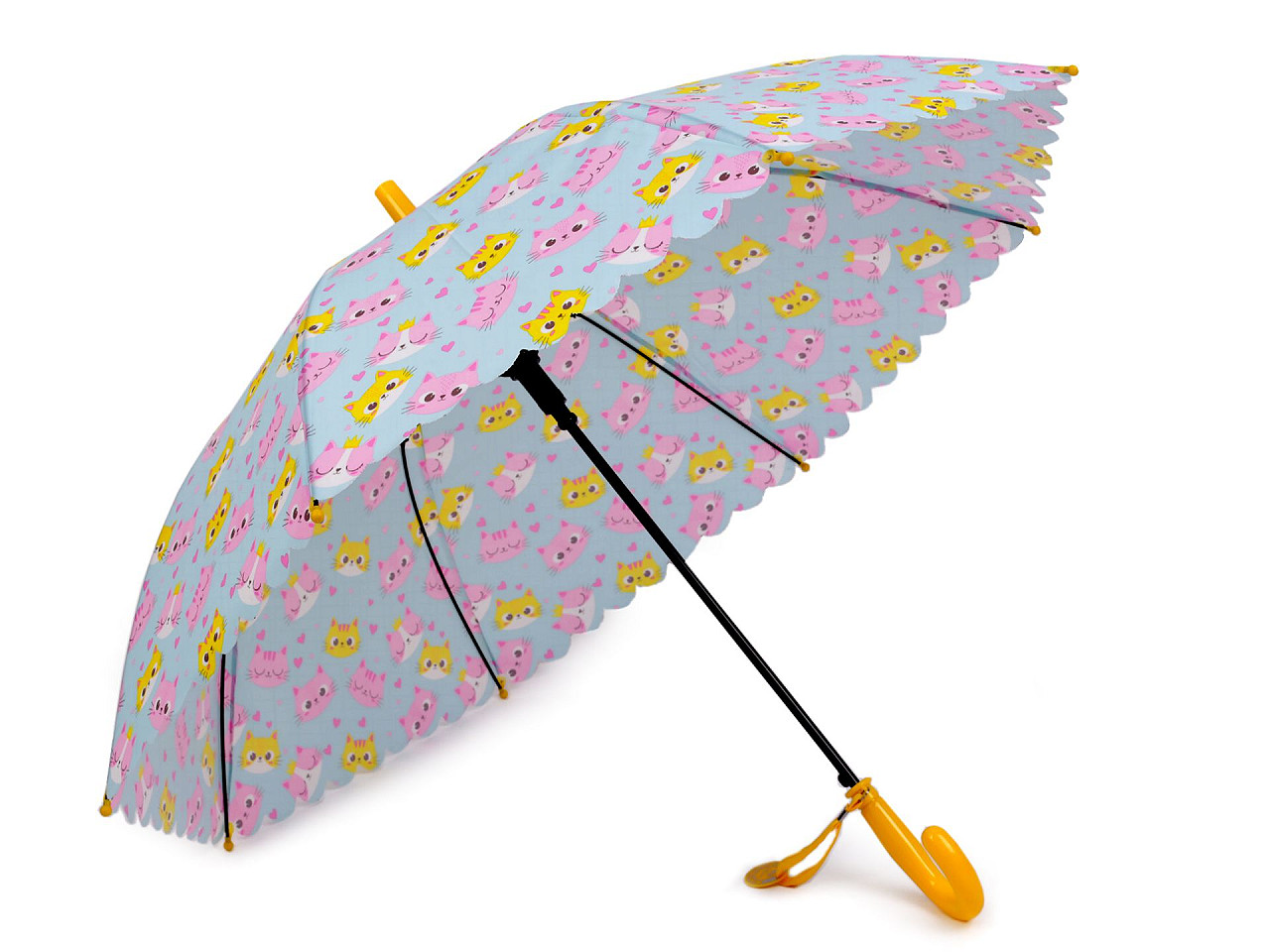 Umbrelă pentru copii curcubeu, dinozaur, rachetă, pisică - Roz deschis (1 Bucată)