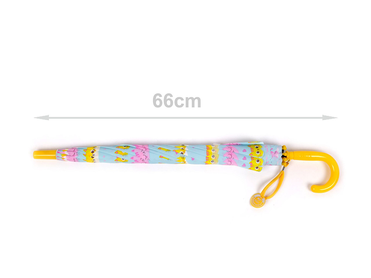 Umbrelă pentru copii curcubeu, dinozaur, rachetă, pisică - Roz deschis (1 Bucată)