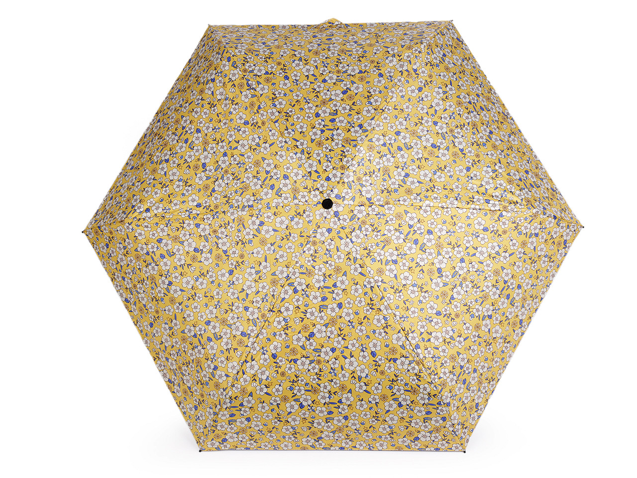 Umbrelă pliabilă mini pentru femei, cu flori - Crem deschis (1 Bucată)