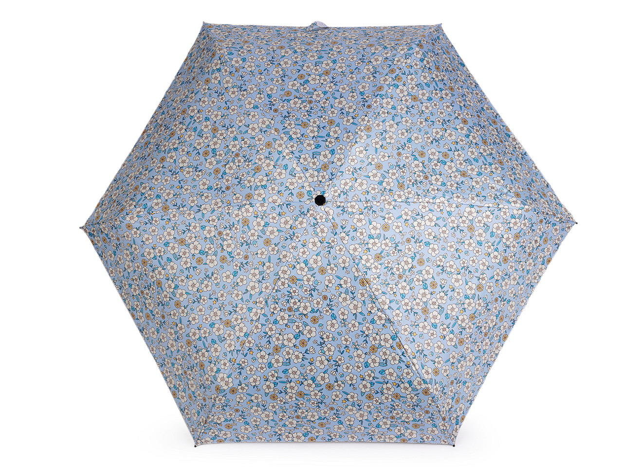 Umbrelă pliabilă mini pentru femei, cu flori - Crem deschis (1 Bucată)