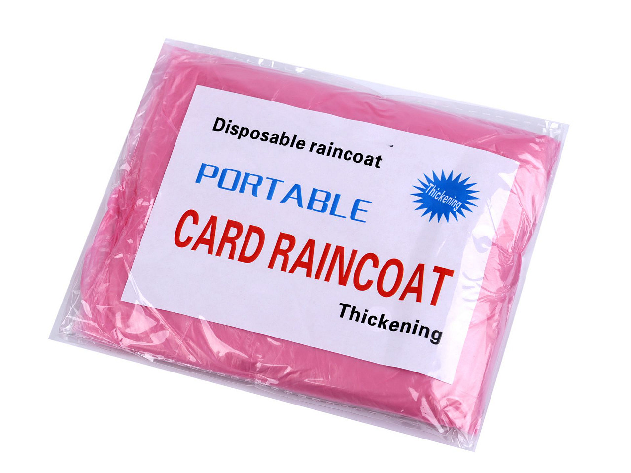 Pelerină de ploaie pentru adulți, de unică folosință - Roz deschis (1 Bucată)