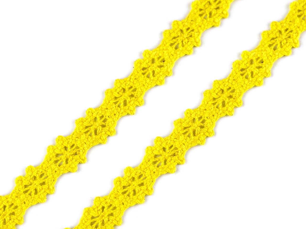 Dantelă bumbac croşetată, lățime 12 mm - Roșu (1 Metru)