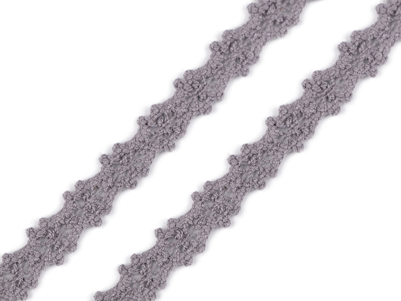 Dantelă bumbac croşetată, lățime 12 mm - Roșu (1 Metru)