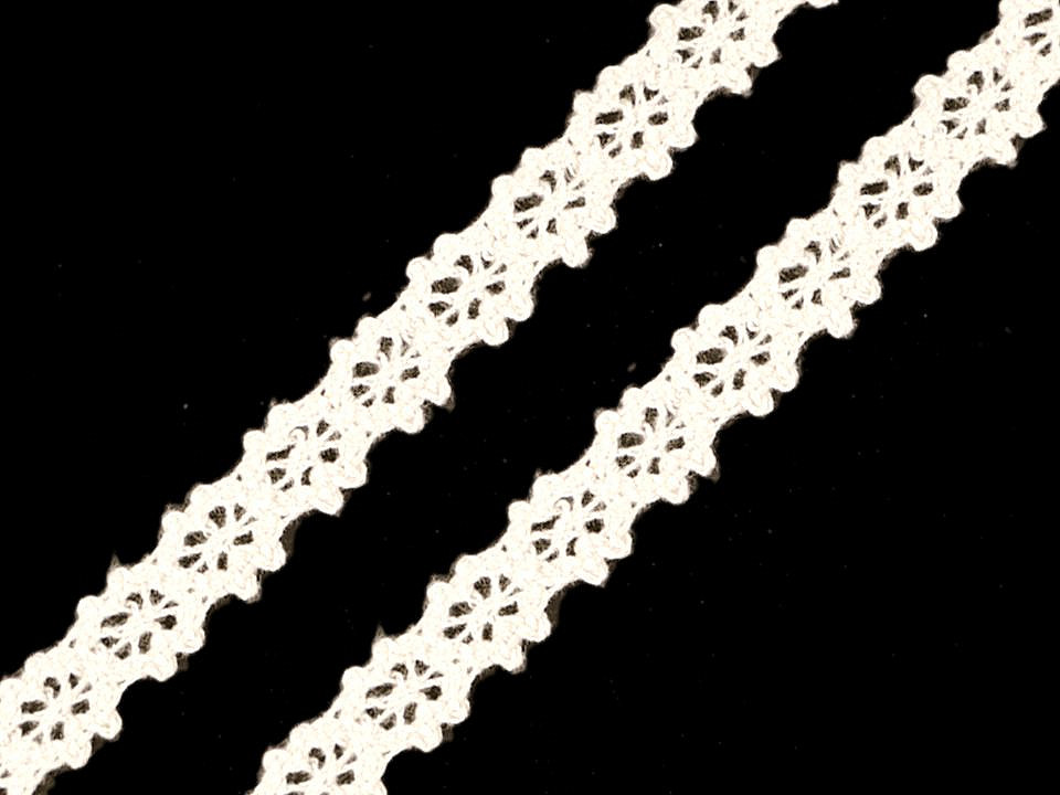 Dantelă bumbac croşetată, lățime 12 mm - Roșu (1 Metru)