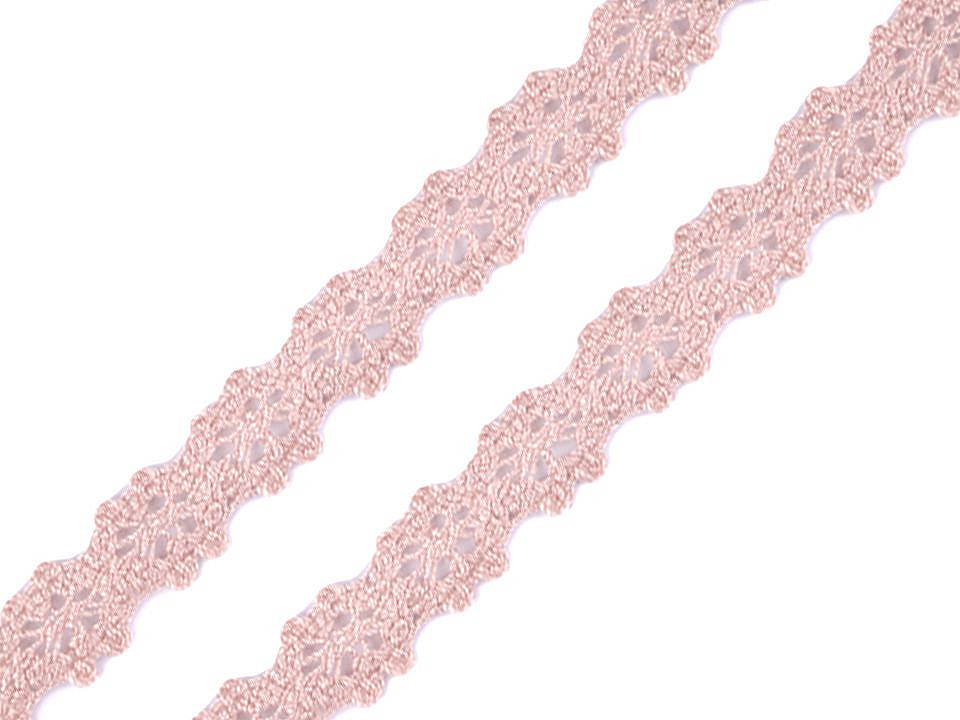 Dantelă bumbac croşetată, lățime 12 mm - Roșu (1 Metru)