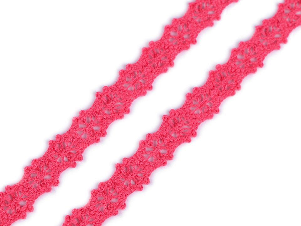 Dantelă bumbac croşetată, lățime 12 mm - Roșu (1 Metru)