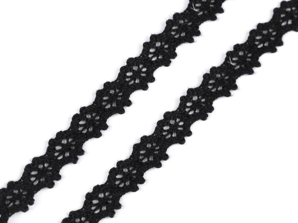 Dantelă bumbac croşetată, lățime 12 mm - Roșu (1 Metru)