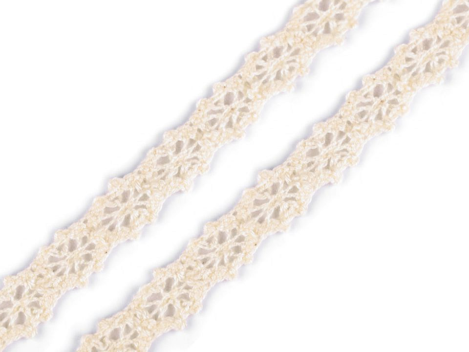 Dantelă bumbac croşetată, lățime 12 mm - Roșu (1 Metru)