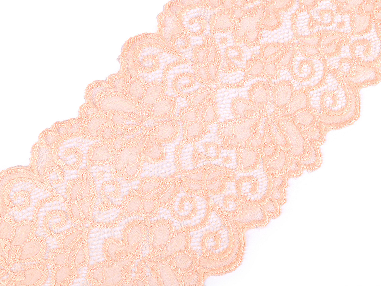 Dantelă elastică / aplicație, lățime 15 cm - Negru (18 Metri)