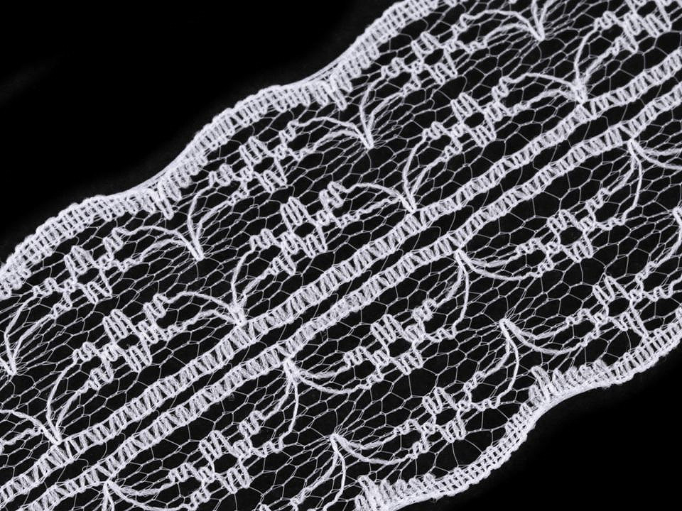 Dantelă sintetică, lățime 42 mm - Alb (270 Metri)