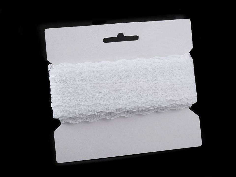 Dantelă sintetică, lățime 42 mm - Alb (270 Metri)