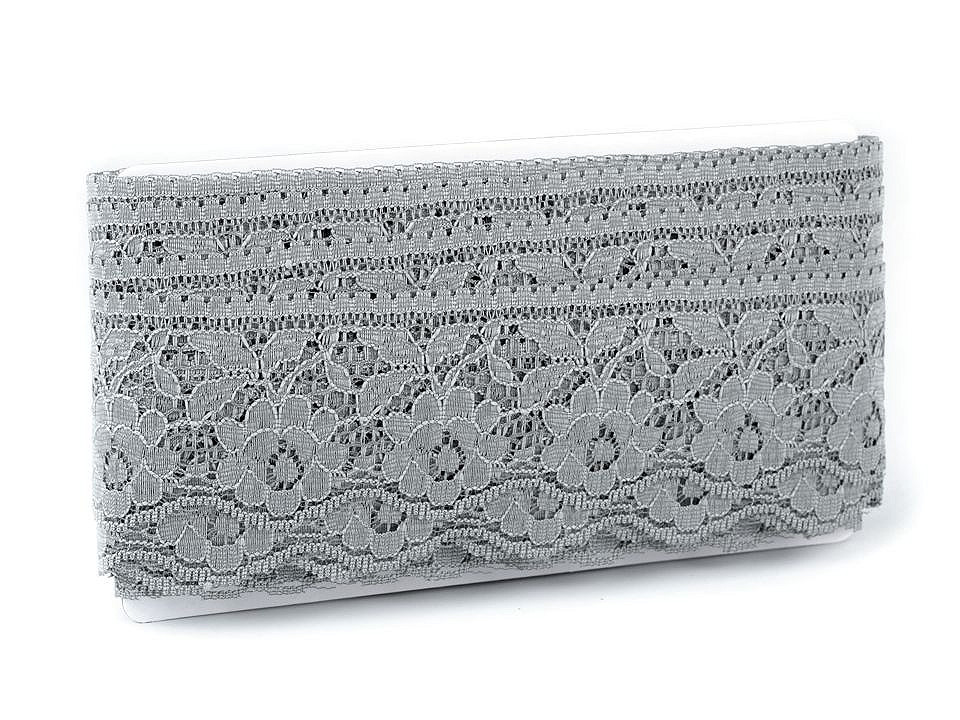 Dantelă sintetică, lățime 67 mm - Alb (1 Metru)