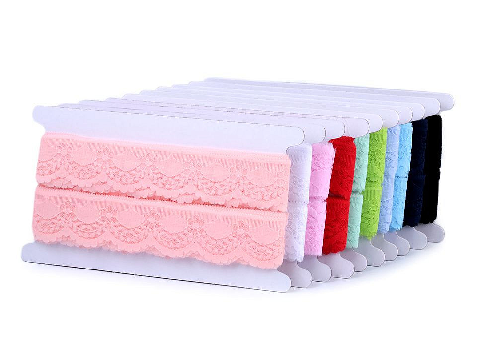 Dantelă sintetică, lățime 40 mm - Alb (270 Metri)