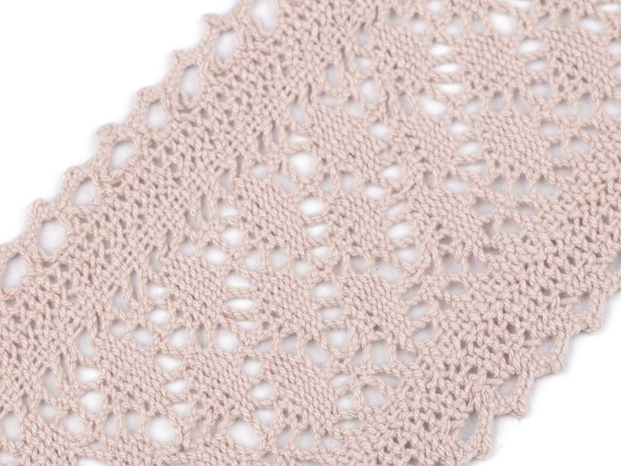 Dantelă bumbac croşetată, lățime 10 cm - Ecru închis (1 Metru)