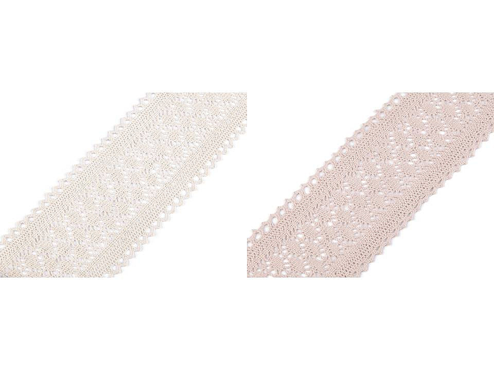 Dantelă bumbac croşetată, lățime 10 cm - Ecru închis (1 Metru)