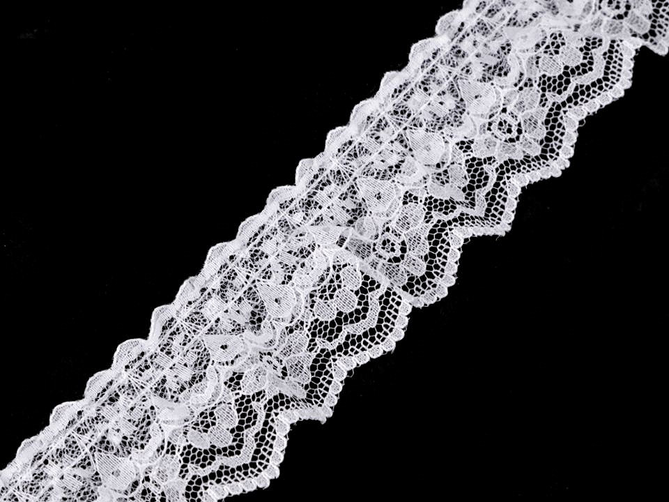 Bandă dublă de dantelă cu volănașe, lățime 40 mm - Alb (27 Metri) Bandă dublă de dantelă cu volănașe, lățime 40 mm - Alb (27 Metri)