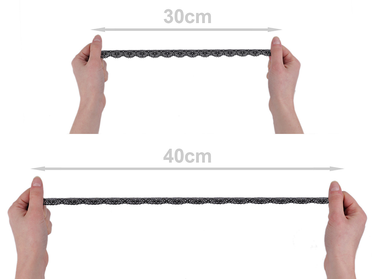 Dantelă elastică, lățime 16 mm - Negru (25 Metri)