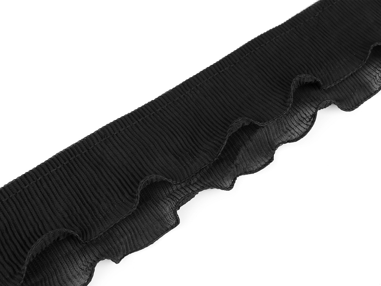 Bandă plisată, lățime 78 mm - Negru (1 Metru)