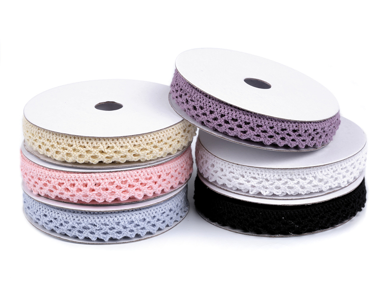 Dantelă bumbac croşetată, lățime 12 mm - Mov lavandă (5 Metri)