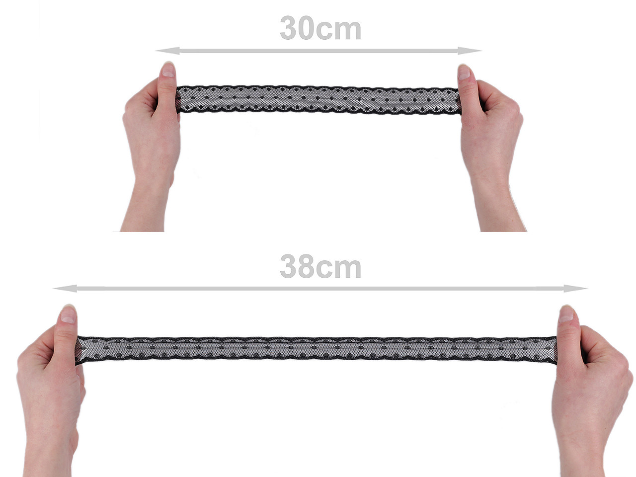 Dantela elastica 30 mm - Negru (1 Metru)